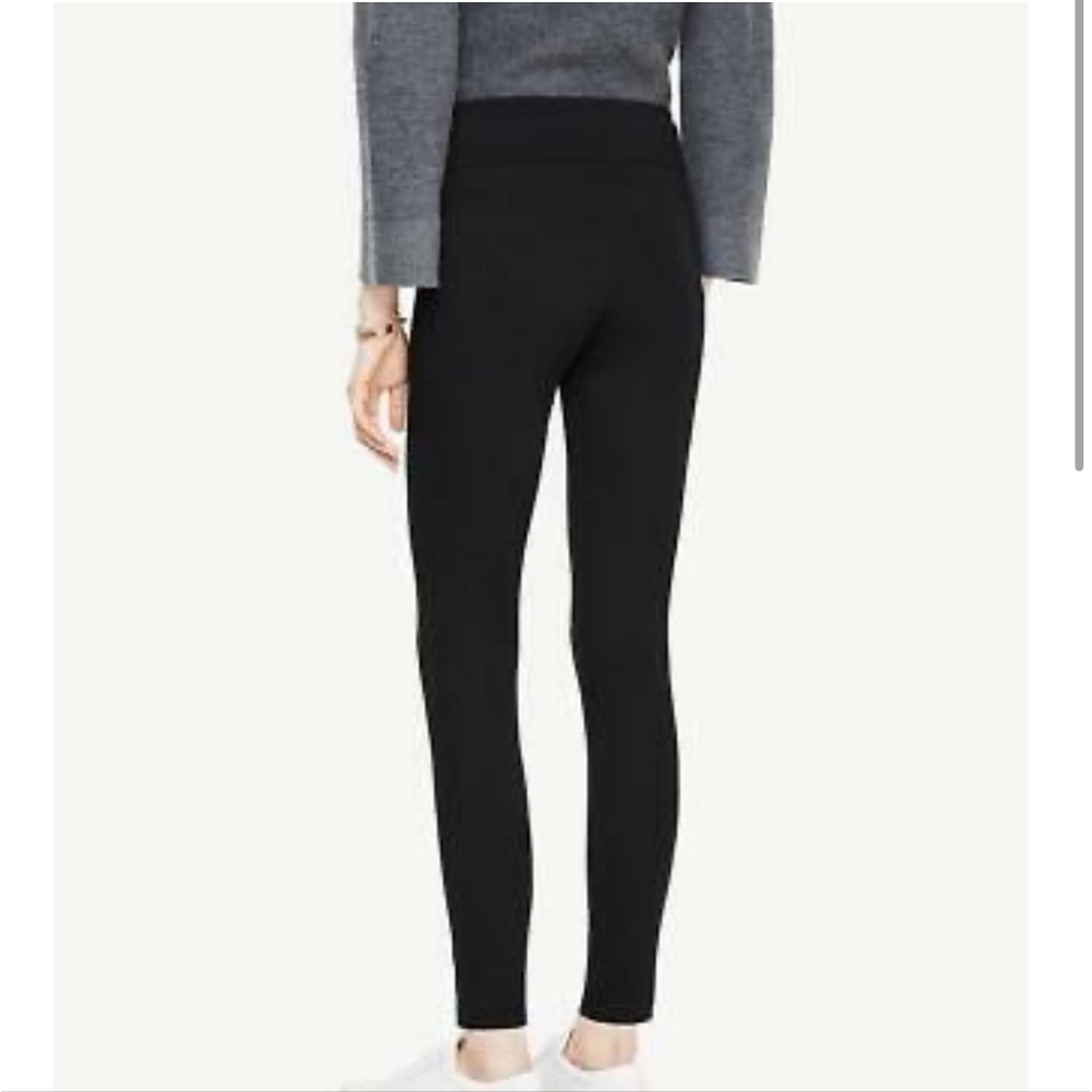 Ann Taylor -stretch black leggings gold o-ring zippers - Picture 12 of 12